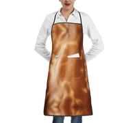 ERSDWRE Tablier de cuisine unisexe avec poches en cuir de vache marron