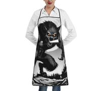 ERSDWRE Tablier de cuisine unisexe avec poches Motif loup-garou HD 03