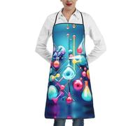 ERSDWRE Tabliers de cuisine abstraits, science, chimie, illustration, impression 3D, tabliers de cuisine avec poches, tablier de chef unisexe pour barbecue, jardinage