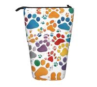 ERSDWRE Trousse à crayons télescopique avec fermeture éclair Motif empreintes de pattes