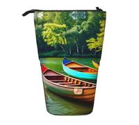 ERSDWRE Trousse télescopique avec fermeture éclair Motif lac avec bateaux Canoës Park