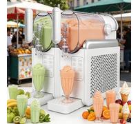 ErShangMao Machine À Granita 550 W, Machine À Glace Pilée Et À Crème Glacée Molle avec Deux Cuves De 2 L, Machine À Boissons Froides pour Fêtes, Kiosques, Bureaux Et Cafés, 7 Modes