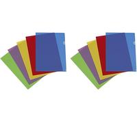 Ershi-- 10 Pochettes Coin Transparentes - Pochette Plastique Ouverture En Coin De Couleur - Assortiment De 5 Couleurs (Lot De 2)[9]