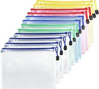 Ershi-12 Pcs Pochette Document Zippée A4, Pvc Transparentes Document Dossier, Étanche Sac Plastique Zip, Pochette À Fermeture, Mes[167]