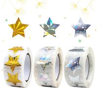 Ershi-1500pcs Gommettes Autocollantes Stickers Etoile Autocollants En Forme D'étoile Dorée Gommettes Étoiles Autocollantes De Réco[2