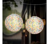ERSHI-2 Pièces Lanterne Solaire Exterieur, 30cm Lanternes D'extérieur Résistantes Aux Intempéries, Lanternes Solar Suspendues, LED[899]