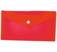 Ershi-20035 Porte-Documents Din Long Transparent Rouge - Petites Poches Transparentes - Enveloppe Avec Bouton Pression - Enveloppe[1319]