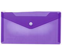 Ershi-20042 Porte-Documents Din Long Transparent Violet Avec Petite Pochette Transparente Avec Bouton Pression Enveloppe En Plasti[1321]