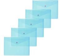 Ershi-20059 Lot De 5 Petites Pochettes Transparentes En Plastique Avec Bouton Pression Pour L'école, L'université, Le Bureau, Les [1302]