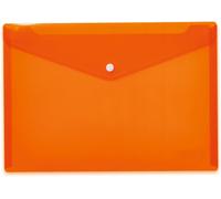 Ershi-20074 Lot De 5 Porte-Documents A4 Transparent Orange, Petites Pochettes Transparentes Avec Bouton Pression, Enveloppe En Pla[805]