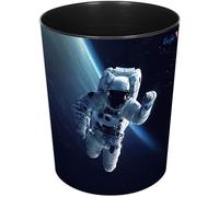 Ershi-26669 Corbeille À Papier Avec Motif Astronaute, Poubelle De 13 Litres, Parfait Pour La Chambre D'enfant, Rond, Plastique Sol[2