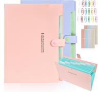 Ershi-2pcs Trieur 8 Pochettes, A4 Range Document Plastique Classement Extensible Accordéon Organiseur, Trieur Valisette Classeur O[1918]