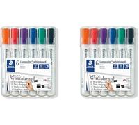 Ershi-351 B Wp6 St Lumocolor Set De 6 Marqueurs Pour Tableau Blanc Effaçable À Sec Pointe Biseautée 2 À 5 Mm Couleurs Intenses (Lo[5