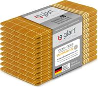 ERSHI- 48YI2 Lot de 10 torchons de cuisine, 50x70 cm, 100% coton certifié OEKO-TEX Standard 100, jaune, prélavés, pour la cuisine e[4780]