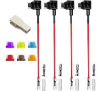 Ershi-4pcs 12/24v 20a Mini Basse Profil 16awg Add-A-Circuit Porte-Fusible Voiture, Adaptateur Lame Porte-Fusible, Avec 6 Pièces De[5