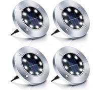 ERSHI-4pcs LED Solar Floor Light jardin extérieur ip65 lumière solaire extérieure imperméable à l'eau froide blanche [Classe énerg[203]