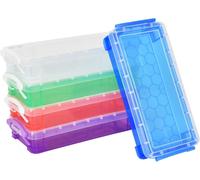 Ershi-5 Pcs Transparent Boîte À Stylos Empilables, Superposable Porte-Stylo Fournitures De Bureau Stockage, Boîte À Crayons Pour O[330]