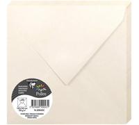 Ershi-50043c - Paquet De 20 Enveloppes Gommées - Format Carré (16,5x16,5cm) - 120g/M² - Coloris Ivoire Irisé - Invitation Evènemen[520]