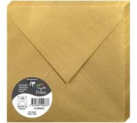 Ershi-50083c - Paquet De 20 Enveloppes Gommées - Format Carré (16,5x16,5cm) - 120g/M² - Coloris Or - Invitation Evènements Et Corr[541]