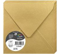 Ershi-50088c - Paquet De 20 Enveloppes Gommées - Format Carré (14x14cm) - 120g/M² - Coloris Or - Invitation Evènements Et Correspo[537]