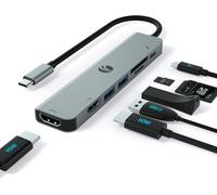 ERSHI-7-in-1 USB C Hub, Station d'accueil Double écran avec 4K HDMI, 1080P, 2*USB 3.0 Data, PD 100W, SD/TF Card Reader, USB C to D[1340]