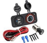 Ershi-Adaptateur Chargeur Usb (X2) Et Allume-Cigare (Entrée 12-24v Vers Sortie 5v + Allume-Cigare) Avec Kit De Câbles De Connexion[2335]