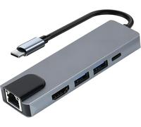 ERSHI-Adaptateur USB C 5 en 1, Multiport Adapter avec 4K HDMI, Hub USB 3.0, 4 Ports Hub USB 3.0 Alimenté, Ordinateur Portable, clé[658]