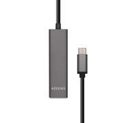 ERSHI-Aisens - A109-0403 - Hub USB 3.1 USB-C, USB-C mâle à 4 x Type A Femelle, Gris, 15 cm[1326]