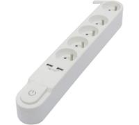 ERSHI-Bloc Design avec Interrupteur et 2 USB - 5 x 16 A - 3m[528]
