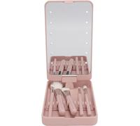 Ershi-Boîte À Pinceaux De Maquillage Avec Miroir, Ensemble De Pinceaux De Maquillage À Led Rotatif Avec Miroir Pour La Maison Et L[1263]
