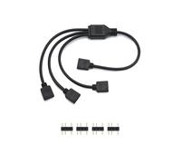 ERSHI-® Câble répartiteur ARGB, 5 V, 3 Broches, Cable RGB pc, 1 Prise vers 3 fiches, 30 cm, pour Refroidisseur CPU et Ventilateur [7