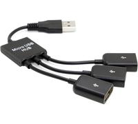 ERSHI-Cablecc Câble USB 2.0 vers 3 Ports pour Ordinateur Portable, Ordinateur Portable, Souris, Disque Flash[1100]