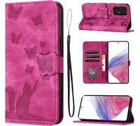 Ershi-Coque Samsung A53 5g Matériau En Cuir Pu De Qualité Supérieure Coque Samsung A53 Avec Fentes Pour Cartes Motif Papillon Chat[5