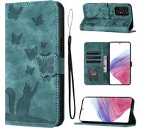 Ershi-Coque Samsung A53 5g Matériau En Cuir Pu De Qualité Supérieure Coque Samsung A53 Avec Fentes Pour Cartes Motif Papillon Chat[5
