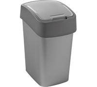 ERSHI-CURVER Flip Bin - Poubelle 25L à couvercle basculant - Pour Cuisine, Bureau, Salle de Bain - 26 x 34 x 47 cm - Gris clair et[4