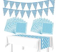 ERSHI- Décoration Bavaroise, Décoration Oktoberfest, Pack of 4 Oktoberfest Deko-Set, 275x35 cm Chemin de Table + 2 guirlandes + 20 [2628]