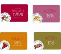 ERSHI- DLP, Lot de 4 Sets de Table en Polypropylène thematique Maman, Mamie, Papa, Papi (L43.5 x P28.5)[4017]