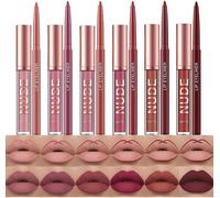 Ershi-Ensemble De Maquillage Crayon À Lèvres Et Rouge À Lèvres, 6 Rouges À Lèvres Liquides Mats Veloutés + 6 Crayons À Lèvres Liss[2