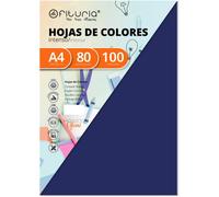 Ershi-Fab-17110 Pack 100 Hojas Color Azul Oscuro Tamaño A4 80g[192]