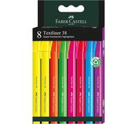 Ershi-Faber-Castell 157778 - Set De Surligneurs, 8 Marqueurs À Pointe Fine, Textliner 38, Couleurs Vives[1046]