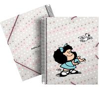 Ershi-Grafoplas - Classeur De 30 Pochettes Transparentes A4, Couverture Souple, Spirale Pvc, Mafalda Bird, Maxiplás, Polypropylène[3894]