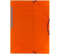 Ershi-Grafoplas Classeur Poliplas Translucido Avec Fermeture Avec Elastiques Et 3 Rabats \U2013 Orange -[2517]