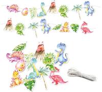Ershi-Guirlande D'anniversaire Dino - Décoration D'anniversaire Pour Enfants - 10 M De Guirlande Pour Ta Fête - Pour Filles Et Gar[12066]