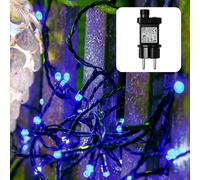 ERSHI-Guirlande lumineuse à LED pour l'extérieur ou l'intérieur I avec minuterie I Guirlande lumineuse couleur bleue I avec câble [1439]