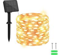 ERSHI-Guirlande lumineuse solaire, 10 m, 100 LED, fil de cuivre, 8 modes, minuterie, protection IP65, pour sapin de Noël, jardin, [88]