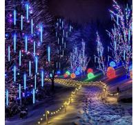 ERSHI-Guirlande Lumineuse Solaire à 192 LED pour Mariage, Noël, Décoration de Sapin, Météore, Jardin (Bleu)[1145]