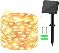 ERSHI-Guirlande Lumineuse Solaire Exterieure, 10M 100LED Guirlande Solaire 8 Modes IP65 Étanche Lumineuse Decoration pour Jardin, [129]