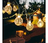 ERSHI-Guirlande Solaire Lumineuses Exterieure 50 LEDs, 10 M Guinguette Boules Cristal 8 Modes Etanche Souple Lampe pour Patio, Jar[396]
