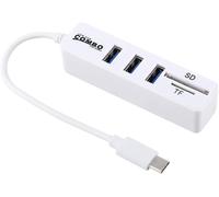 ERSHI-HUB Adaptateur USB C Type-C Multiple Combo 2 en 1, 3 USB + Micro SD TF Card Reader Plug And Play pour MacBook PRO, iMac, del[1287]