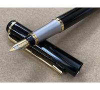 Ershi-Jinhao Baoer 801 Stylo Plume De Luxe En Acier Poli Noir + 5 Cartouches Noires[1185]